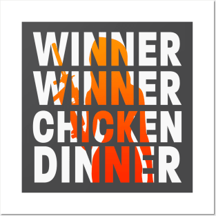 Winner Winner Chicken Dinner tshirt Woman Silhouette Posters and Art